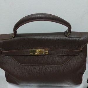 Reina Brown Leather Satchel Handbag